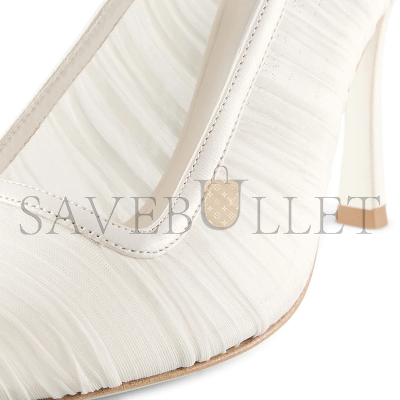 Ji*y Ch* lotta 100 ivory tulle and nappa pumps lotta100ivw